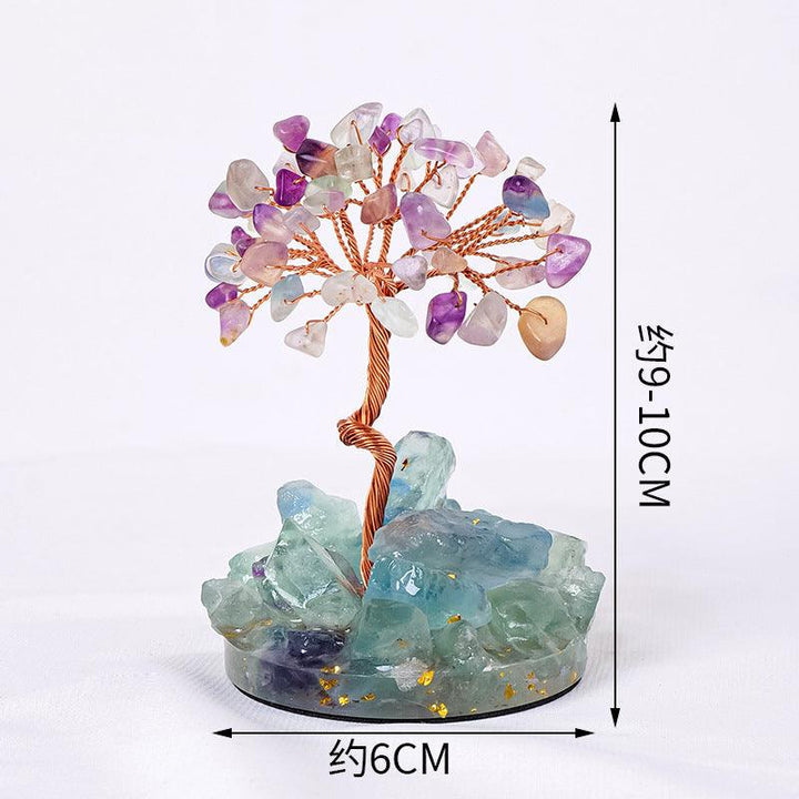 fluorite crystal gemstone tree with resin base
