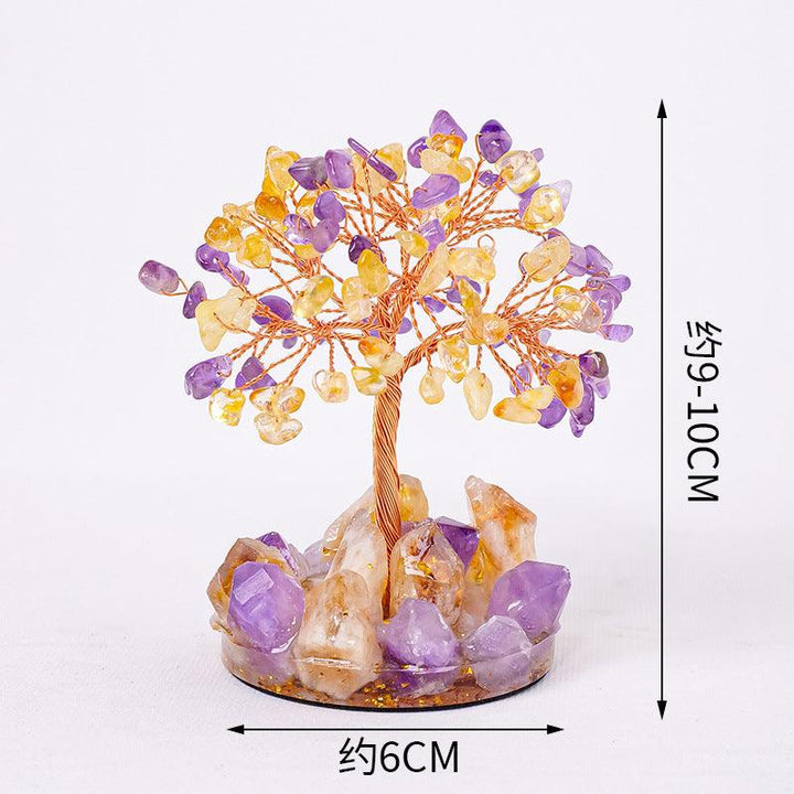 ametrine crystal gemstone tree with resin base