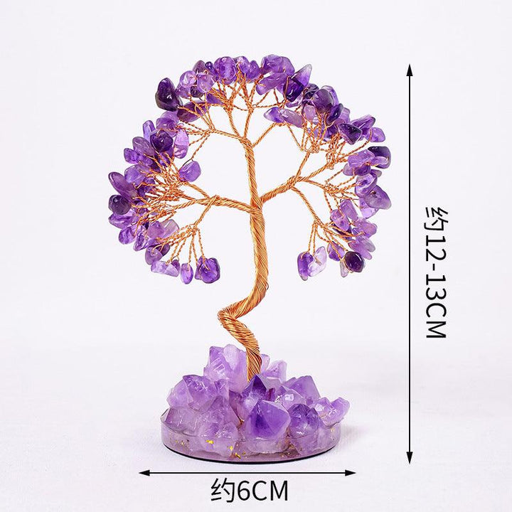 amethyst crystal gemstone tree with resin base 12 tree heads