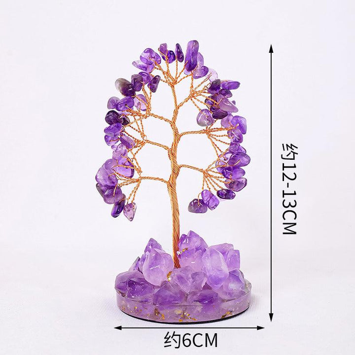 amethyst crystal gemstone tree with resin base 7 tree heads