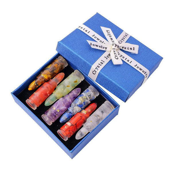 natural crystal resin energy bullet gift set
