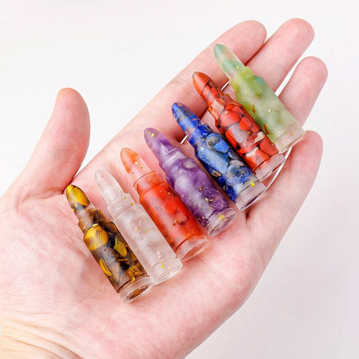 natural crystal resin energy bullet gift set