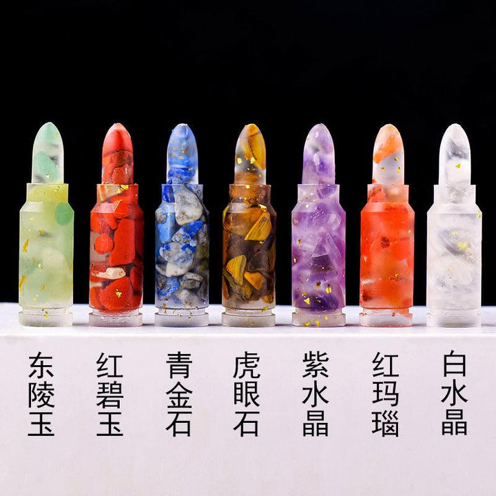 natural crystal resin energy bullet gift set