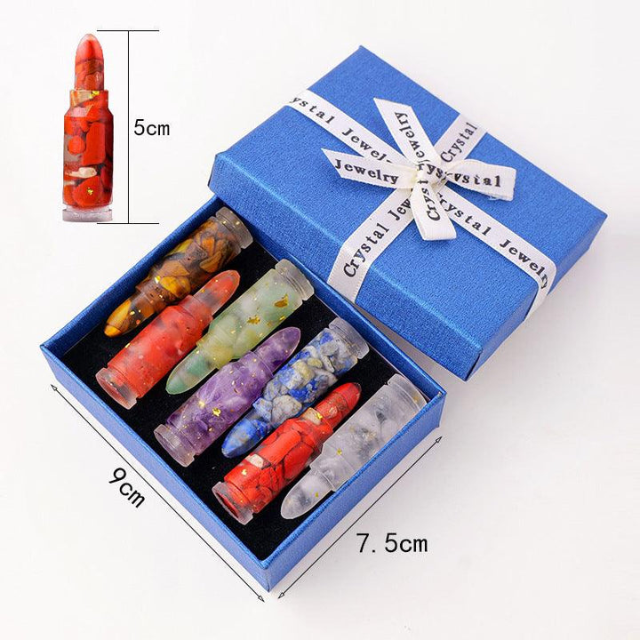 natural crystal resin energy bullet gift set