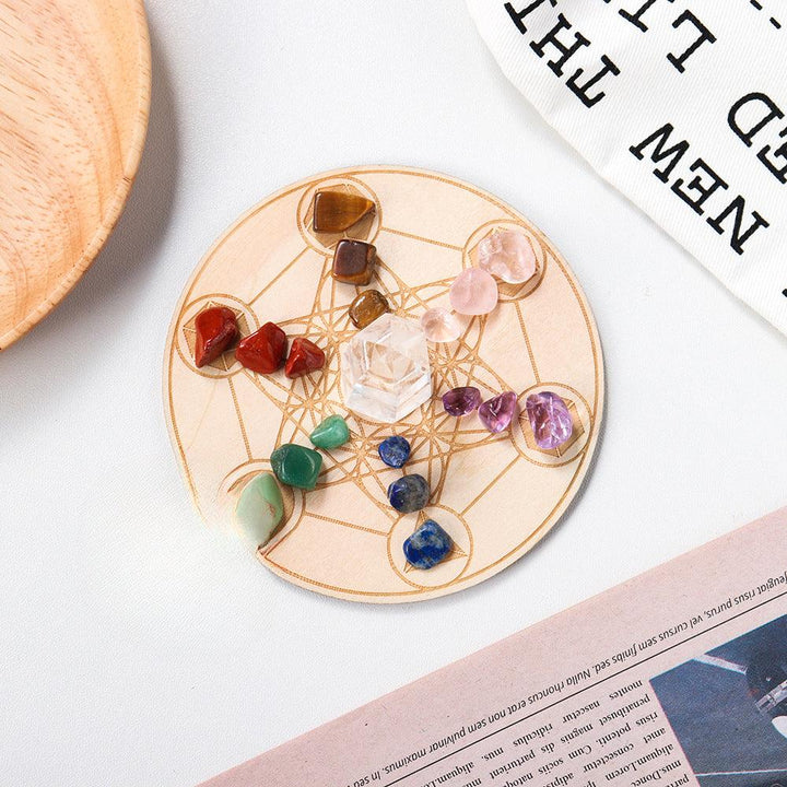 natural gemstone seven star crystal grid set