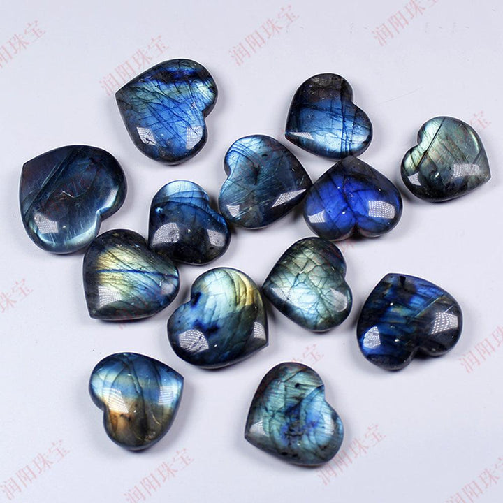 natural labradorite ocean heart crystal stone decor