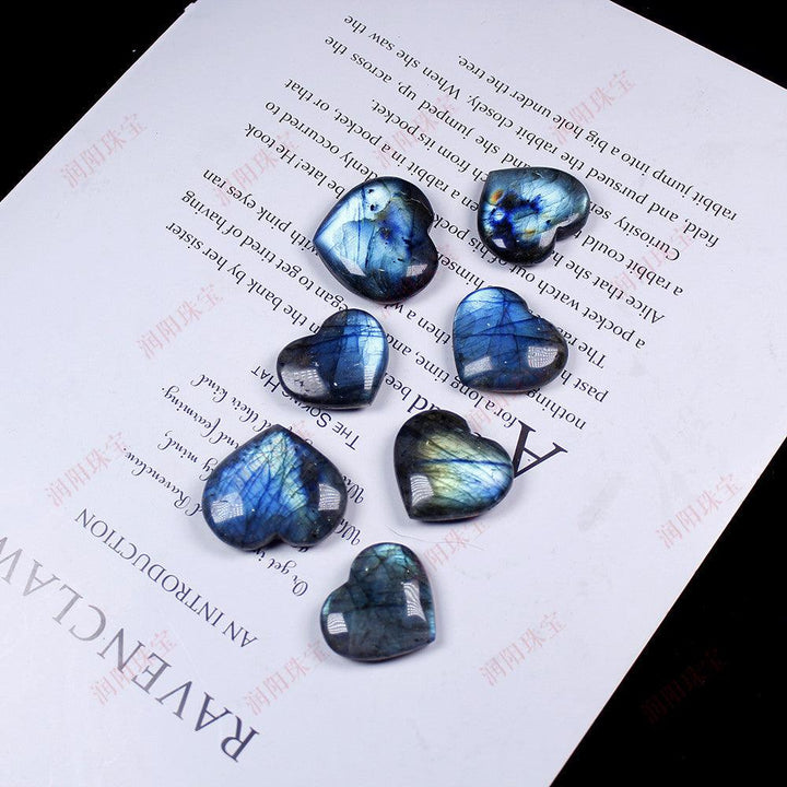 natural labradorite ocean heart crystal stone decor