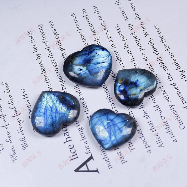 natural labradorite ocean heart crystal stone decor
