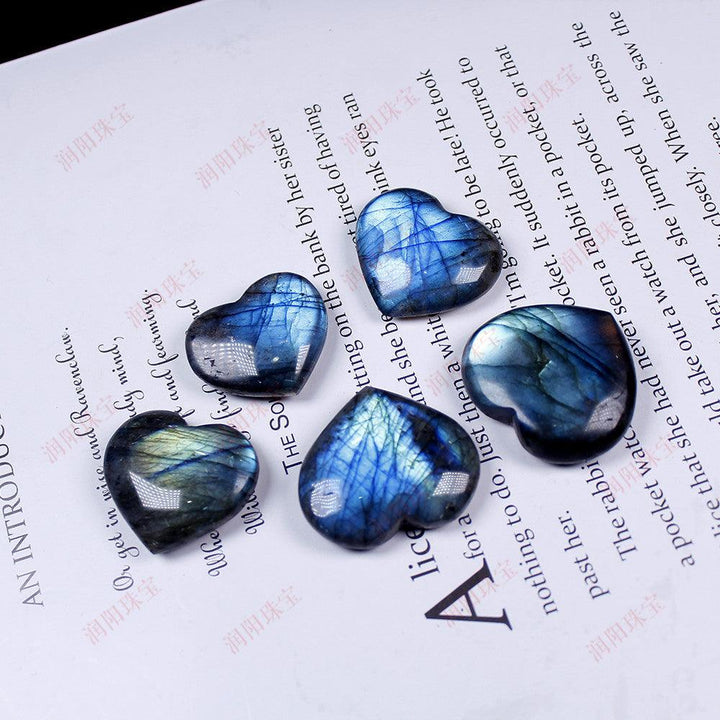 4-5cm natural labradorite ocean heart crystal stone decor