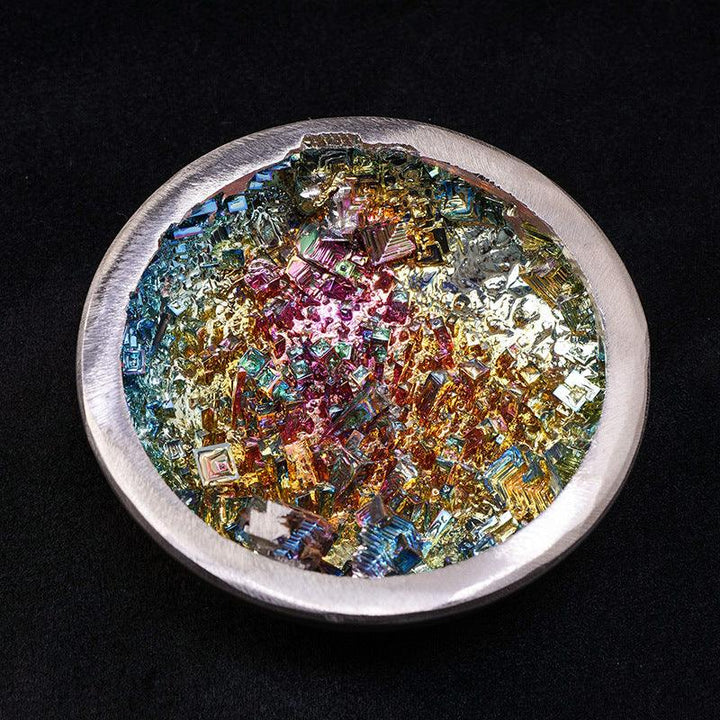 natural multicolored bismuth crystal treasure bowl ornament