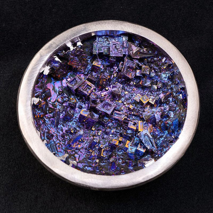 natural multicolored bismuth crystal treasure bowl ornament