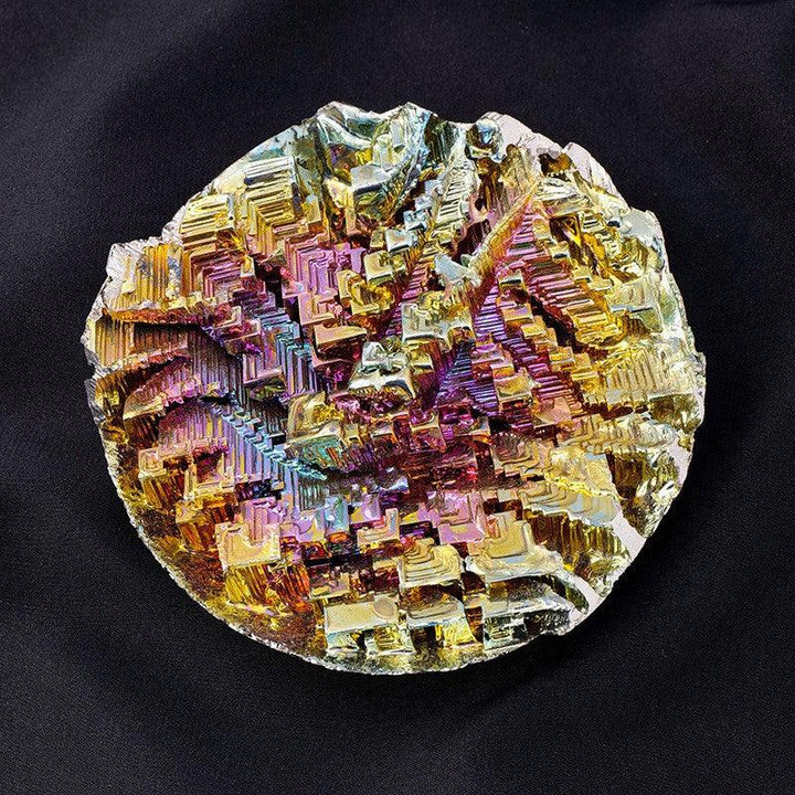 natural multicolored bismuth crystal treasure bowl ornament
