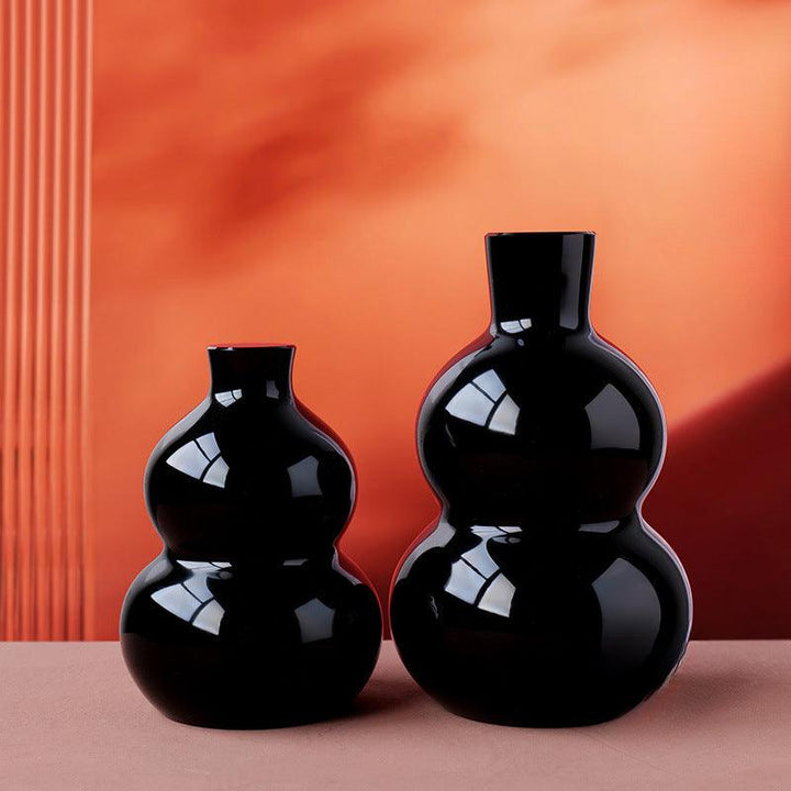 natural obsidian good fortune gourd feng shui ornament