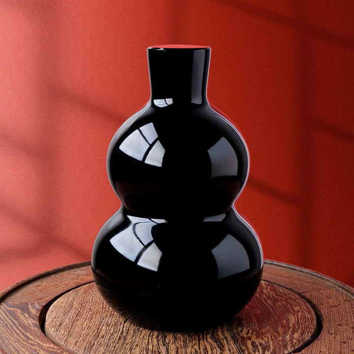 natural obsidian good fortune gourd feng shui ornament