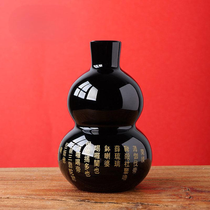 natural obsidian good fortune gourd feng shui ornament for good health