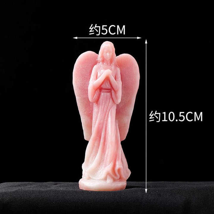 natural pink opal crystal angel carving ornament