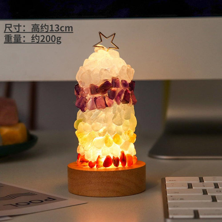 size of natural rainbow crystal christmas night light