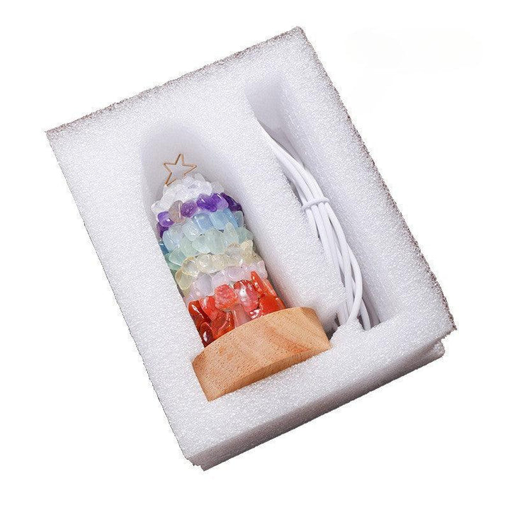 the package of natural rainbow crystal christmas night light