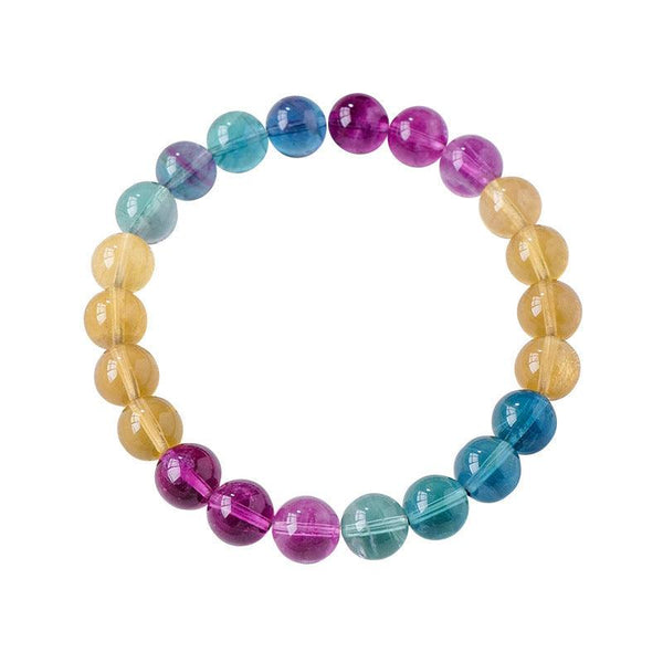 natural rainbow fluorite crystal bracelet
