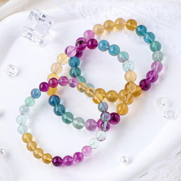 natural rainbow fluorite crystal bracelet