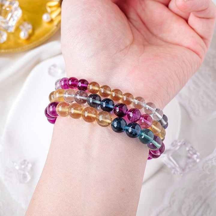 natural rainbow fluorite crystal bracelet