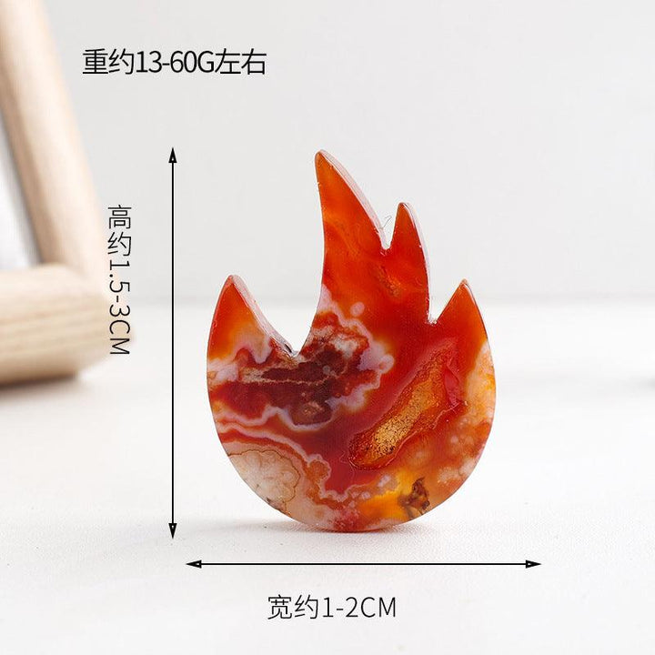 size of natural red agate flame carving home decor ornament