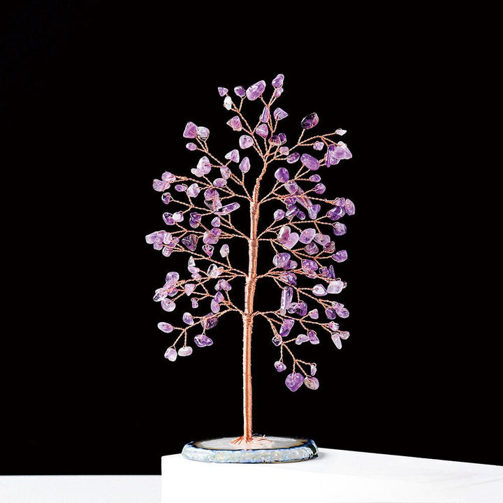 amethyst tall crystal chip agate base wealth tree