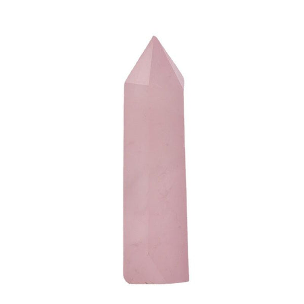 pink crystal tower feng shui hexagonal pink crystal raw stone tower