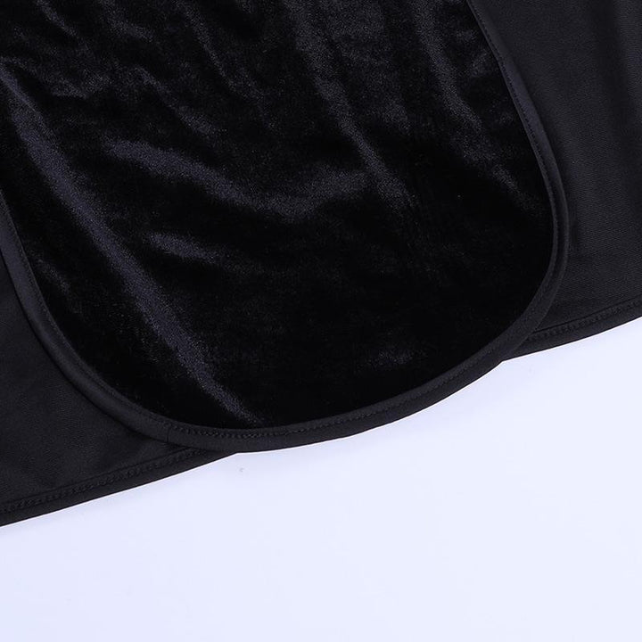 details of plus size black gothic vintage cheongsam long dress