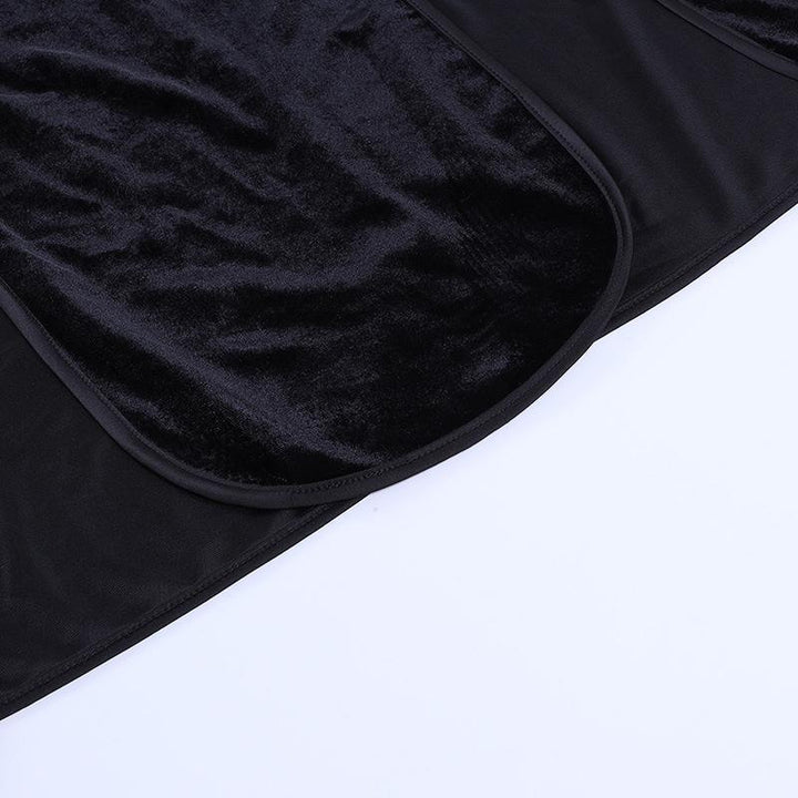 details of plus size black gothic vintage cheongsam long dress