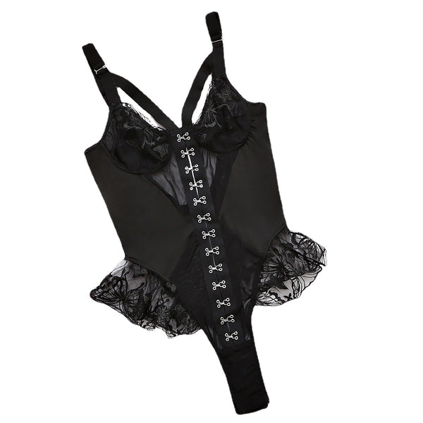 plus-size-black-sexy-mesh-ruffled-gothic-lingerie-bodysuit