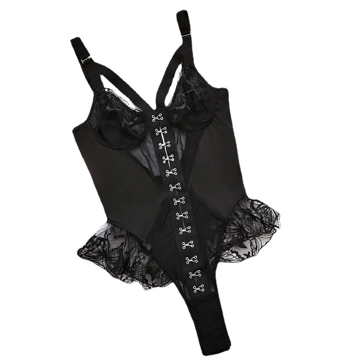 plus-size-black-sexy-mesh-ruffled-gothic-lingerie-bodysuit