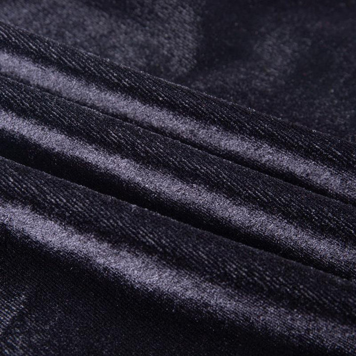 details of a plus size cheongsam style gothic velvet dress