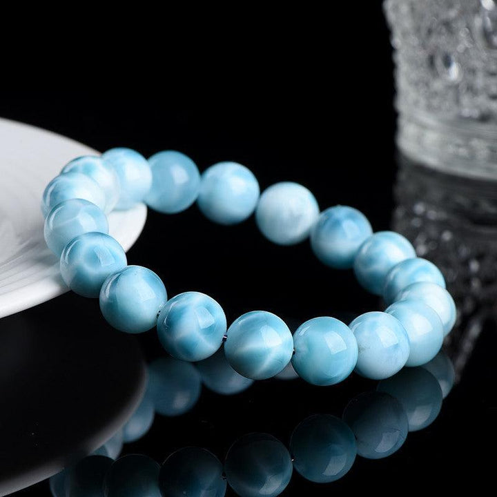 premium jade grade larimar beads crystal bracelet