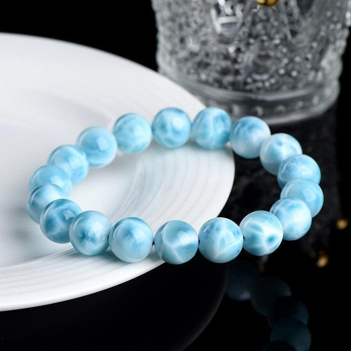 premium jade grade larimar beads crystal bracelet