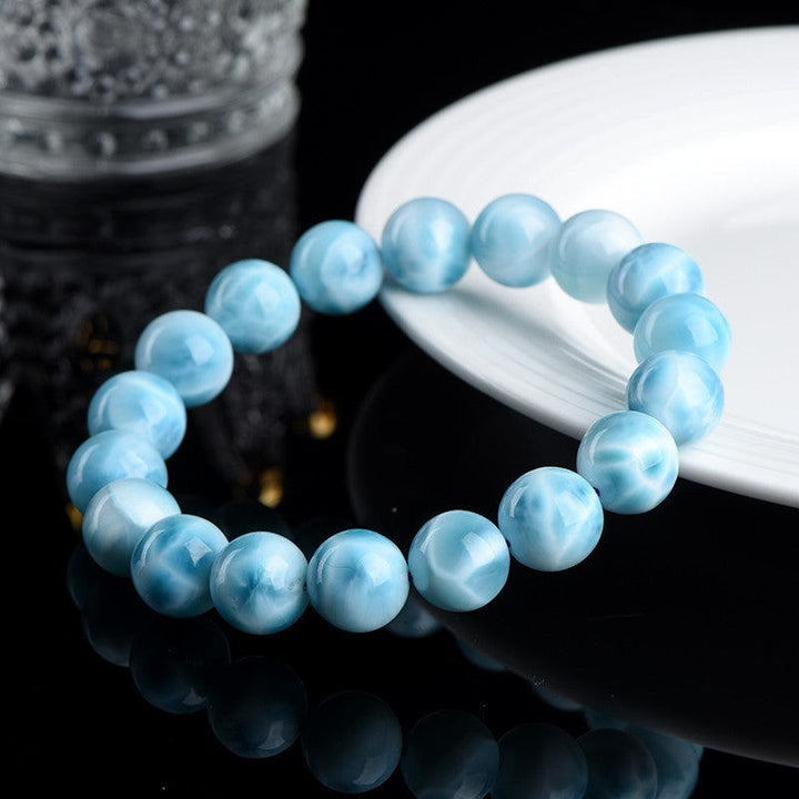 premium jade grade larimar beads crystal bracelet