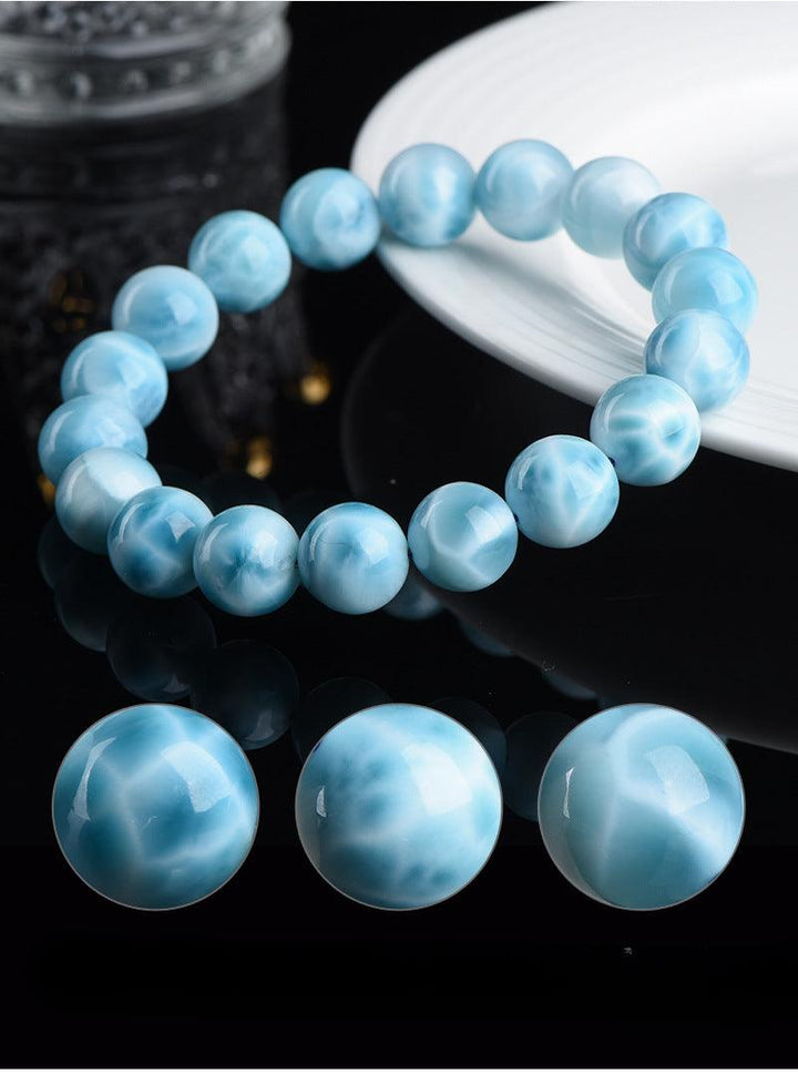premium jade grade larimar beads crystal bracelet