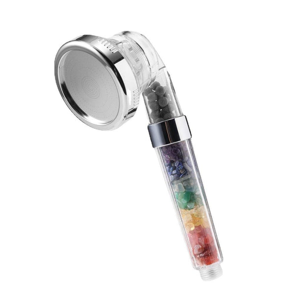 rainbow crystal stone multi layer filter shower head
