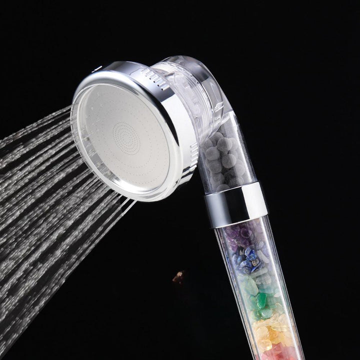 rainbow crystal stone multi layer filter shower head