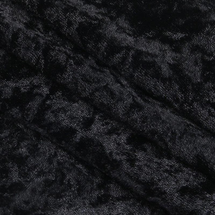 details of a red and black prom lace long sleeve gothic dress