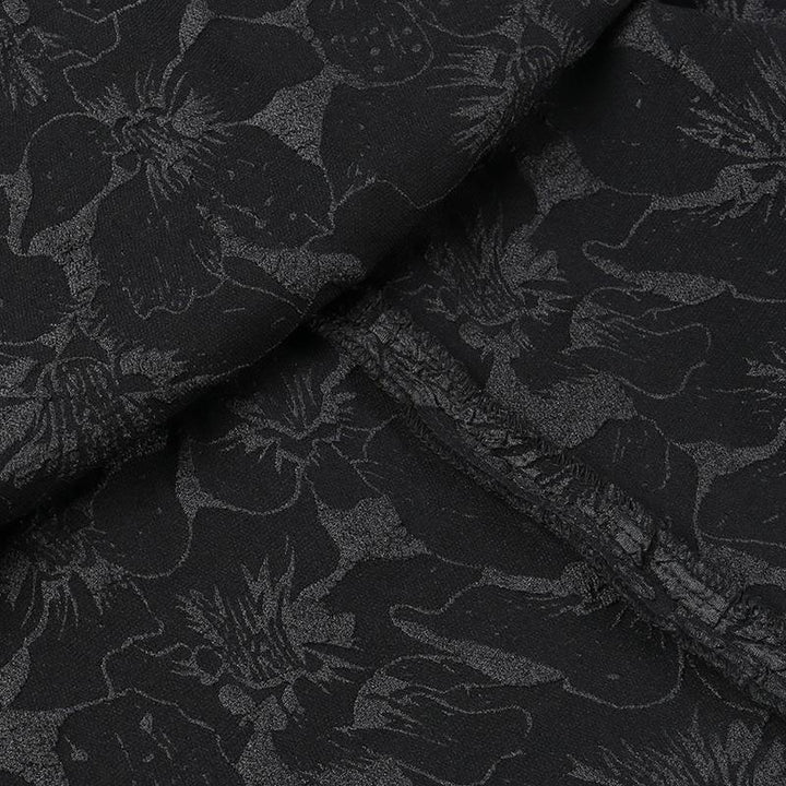 details of a sleeveless short black gothic vampire dress
