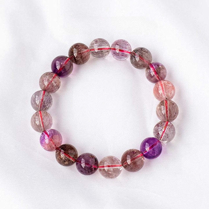 12mm super seven energy crystal beads bracelet