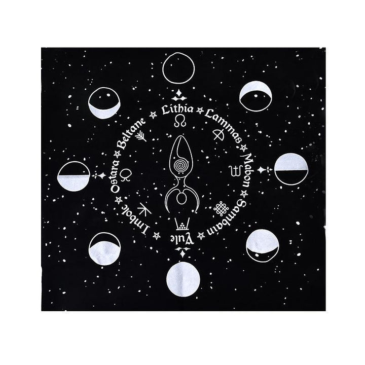 details of tarot altar black tablecloth witchcraft ritual supplies