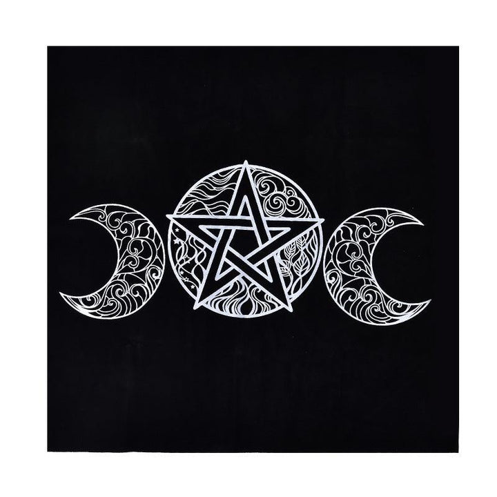 details of tarot altar black tablecloth witchcraft ritual supplies