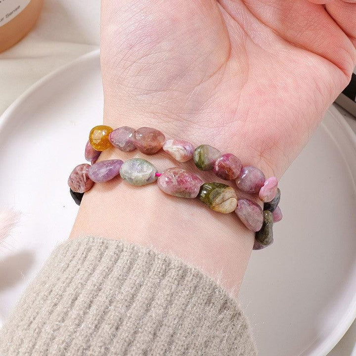 tourmaline tumbled stone crystal bracelet