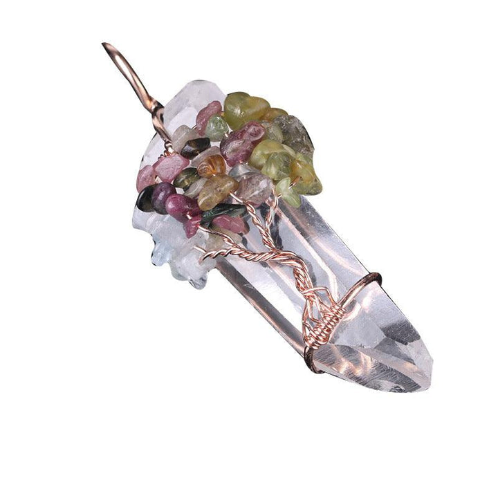 tree of life clear crystal stone pendant spirit pendulum pendant