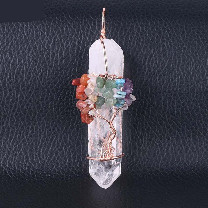 details of tree of life clear crystal stone pendant spirit pendulum pendant