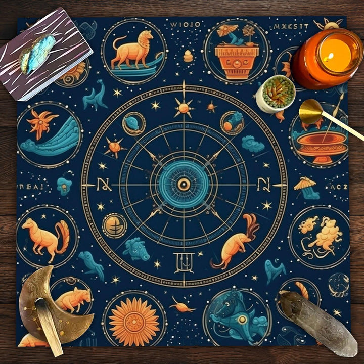details of tree of life tarot tablecloth mandala butterfly flower altar tablecloth