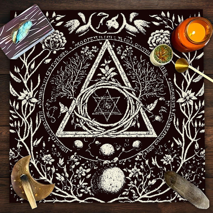 details of tree of life tarot tablecloth mandala butterfly flower altar tablecloth