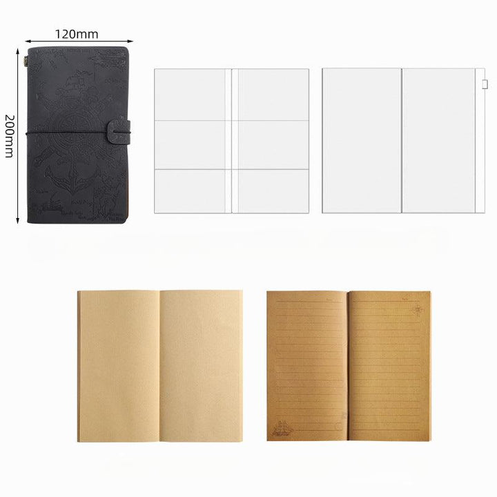 vintage-tied-handbook-set-kraft-notebook-black